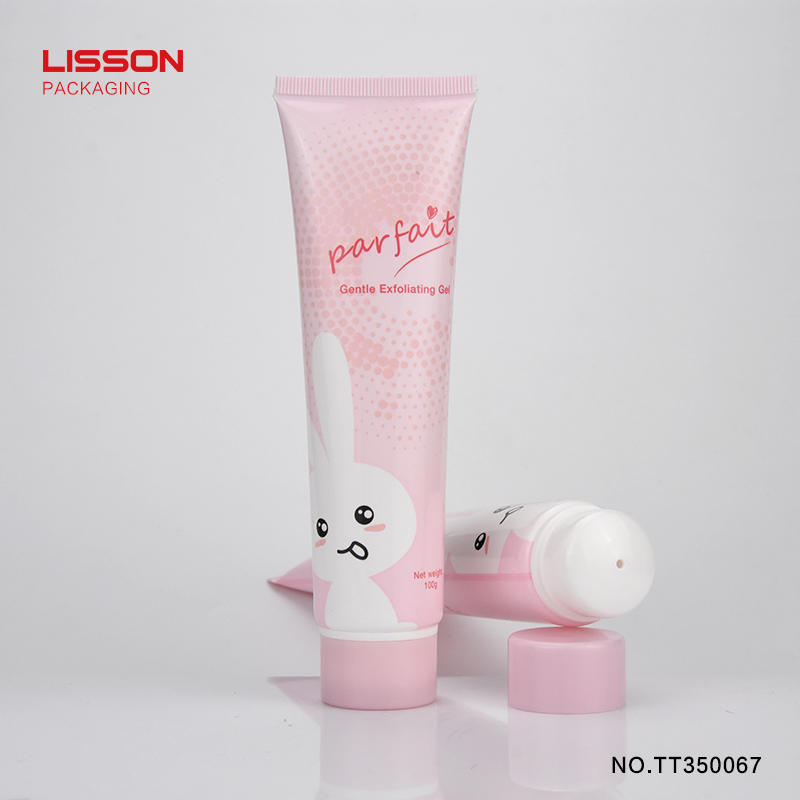 Empty plastic cosmetic packaging white tube for sun screen cream