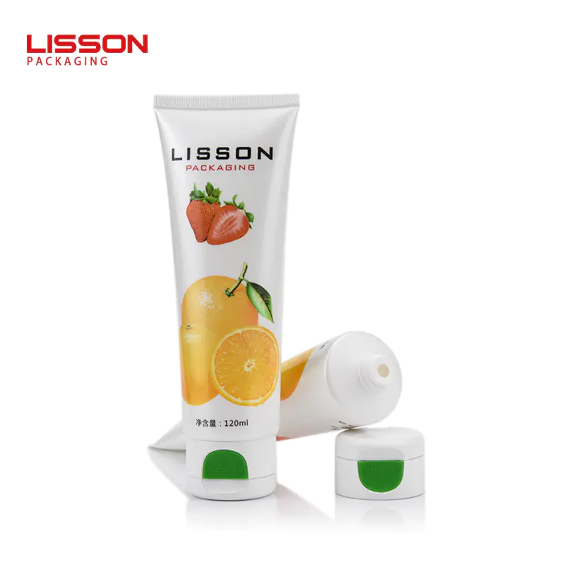 Body Lotion Cosmetic Plastic Tube With Press Open Flip Top Cap