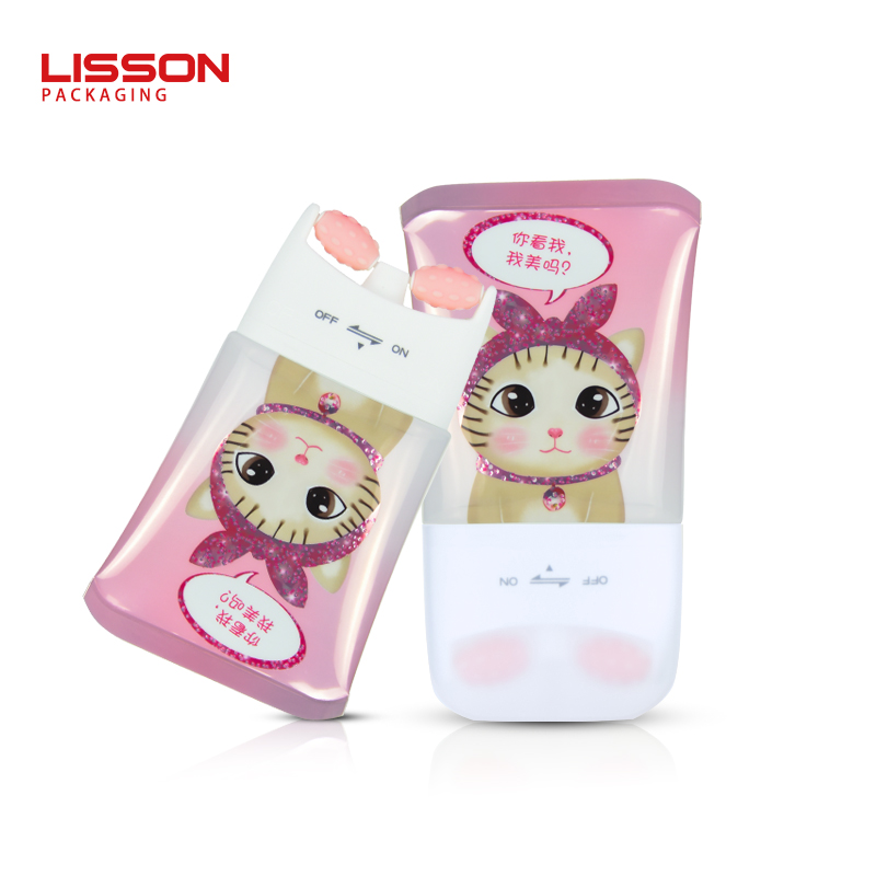 120ml pink colour plastic laminated body lotion cosmetic tube with silicone roller ball applicator