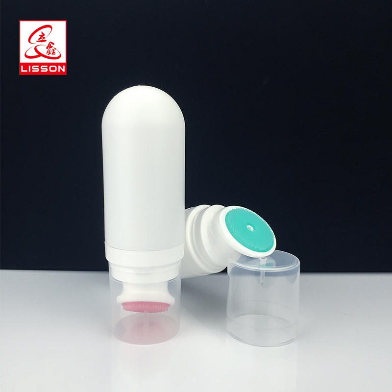 125ml cosmetic packaging tube face wash container with rubber brush for facial cleanser