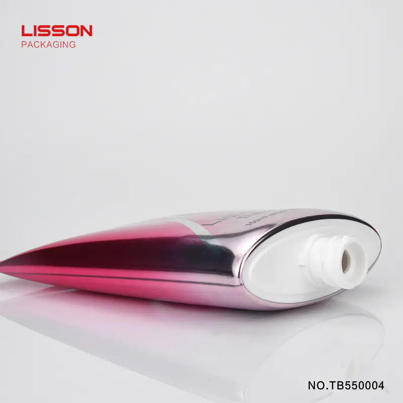 120ml pink colour plastic laminated body lotion cosmetic tube with silicone roller ball applicator