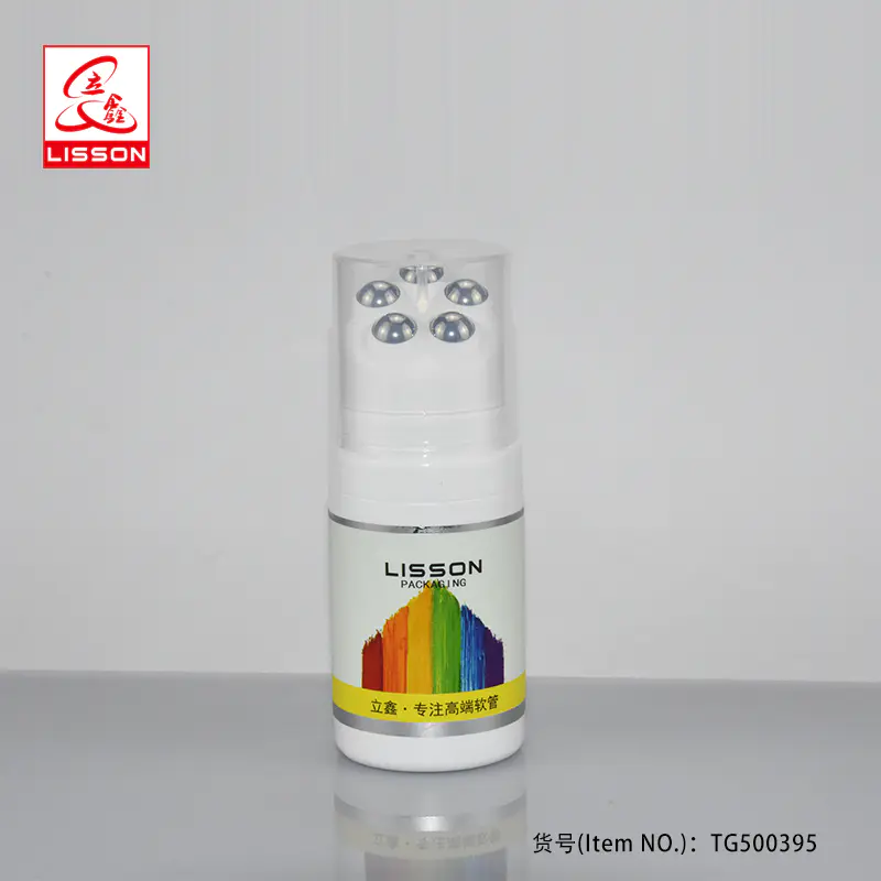 D50 cosmetic roller ball plasticbottle with roller massage 5 beads