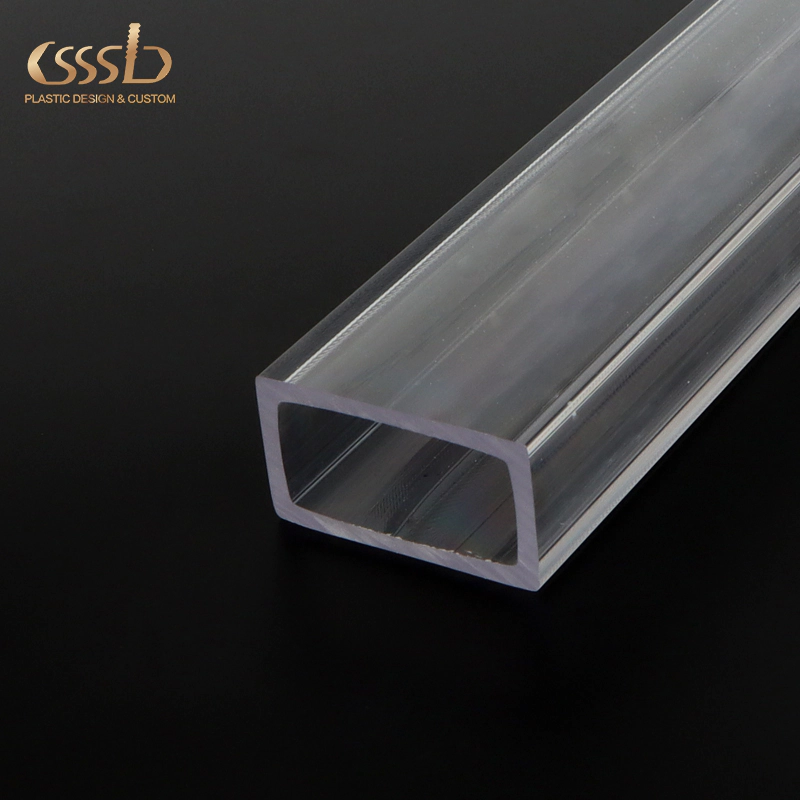 Clear square PC pipe 25x45mm