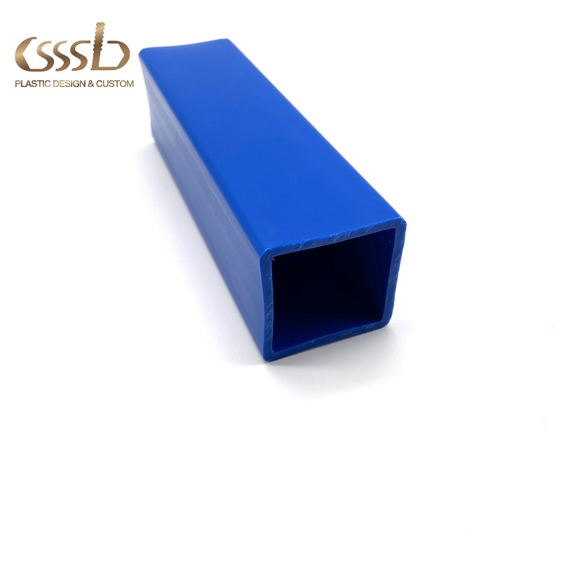 Blue plastic PP hollow square tube with size of 50x50mm