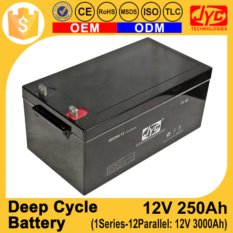 12V 250Ah Deep Cycle Battery Cell 1S12P Formed 12V 3000Ah AGM VRLA Gel Solar Batteries