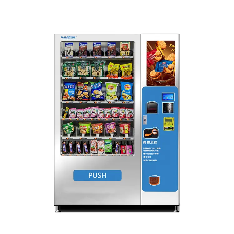 60 kinds multiple choices snack vending machine & drink vending machine with banknote payment