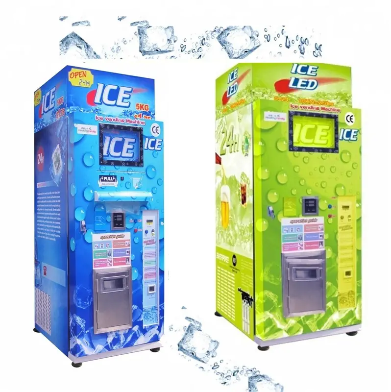 Factory Price 24 hours self service commercial auto sealing bag Ice Vending Machine with 450KG big production