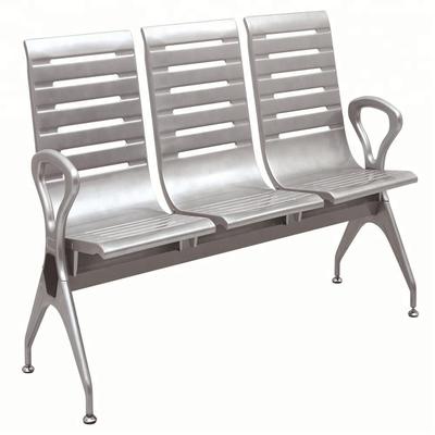 silver shining airport chair public hospital waiting bench metal chair