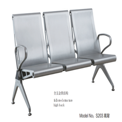 triangle high back metal chair public airport chair hospital waiting bench