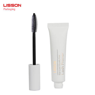 empty white mascara tube cosmetic squeeze packaging with brush