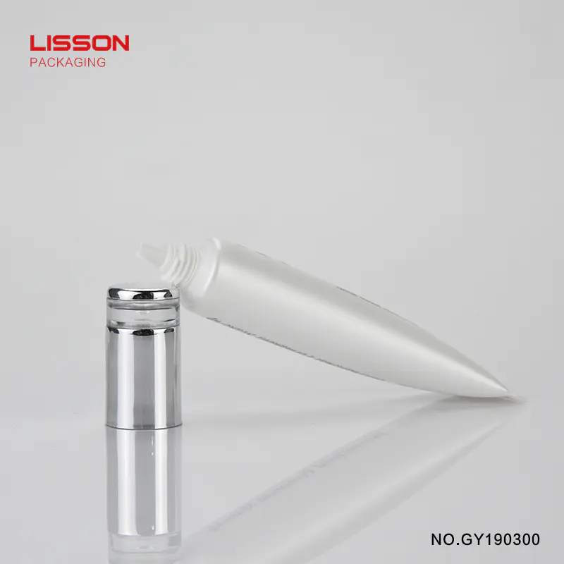 Chinese factory cosmetic and skin care cream plastic tube package uv water droplets cap fashionable and high-end