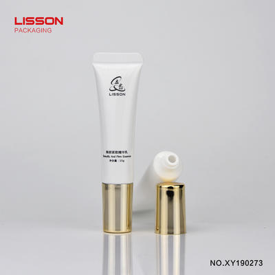 Hot sell custom nozzle head pearl PE eye cream tube packaging with screw cap