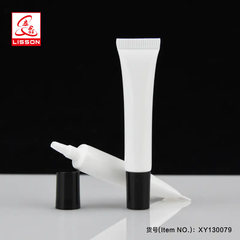 D13 squeezable eye lotion PE soft long nozzle tube with screw cap