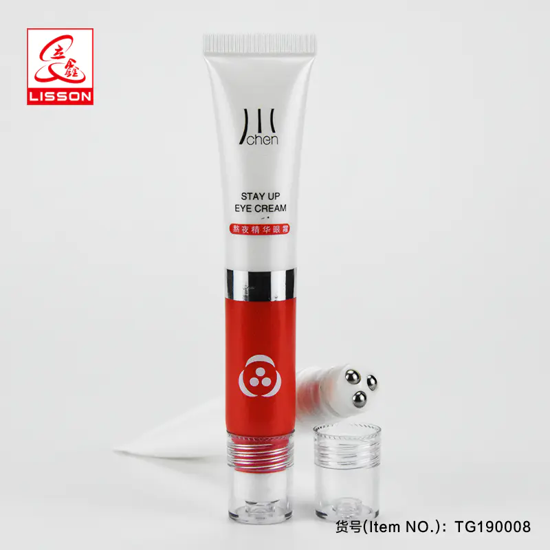 Cosmetic Plastic Soft Tube For Eye Cream With Massage Roller Ball
