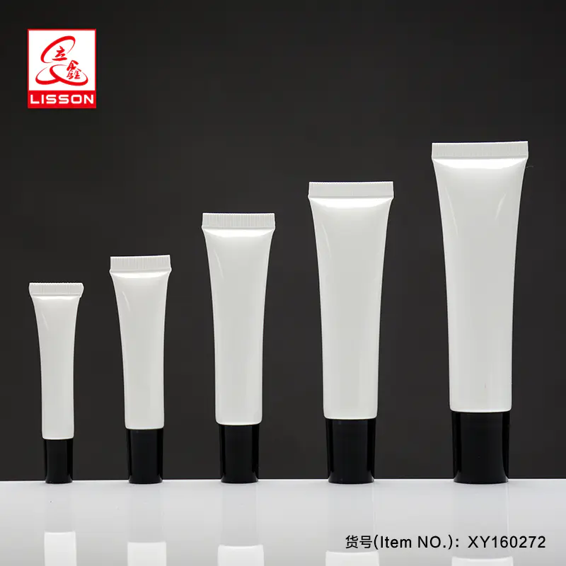 Round Anti-Wrinkle Plastic skin care eye cream Tube Packaging With Metallized Cosmetic Cap