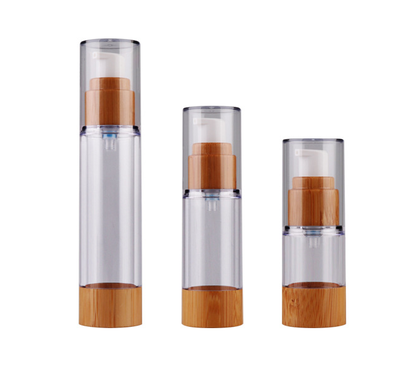 50ml airless bottle plastic bamboo airless pump 30ml bottle for skin care