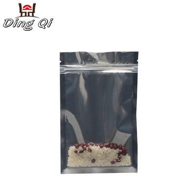 Stock resealable three side seal aluminum foil bag with zipper