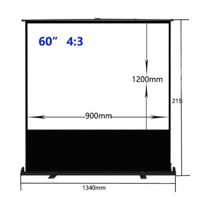 52-120 Inch 4:3 Floor Standing Roll Up Projection Screen Projector Screen Portable Foldable