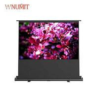 White Fabric Motorized Electric Standing Projection Screen Matte Manual Floor Projector Screen
