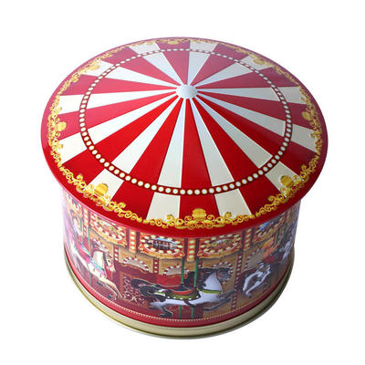 Custom Metal round Gift Packing Tin Boxes For Cookies