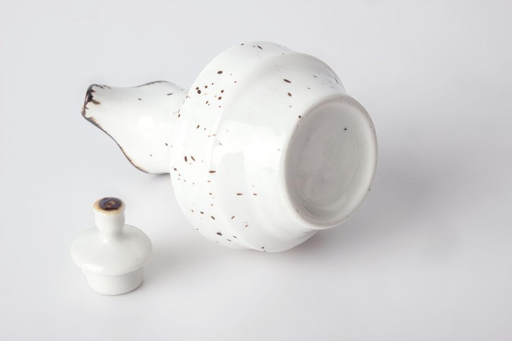 Durable Color Glaze Porcelain Cameo Soy Sauce Pot Small Restaurant/
