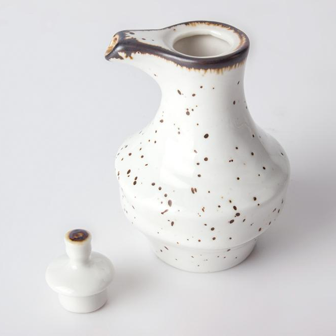 Durable Color Glaze Porcelain Cameo Soy Sauce Pot Small Restaurant/