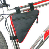 Waterproof red triangle bicycle bag front tube frame bag bike saddle bag