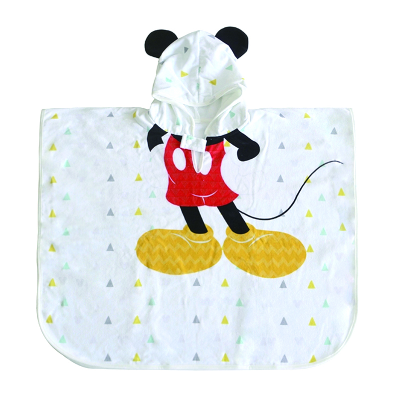Cute Mickey Mouse 100% Cotton Printed baby towelbaby hooded towel