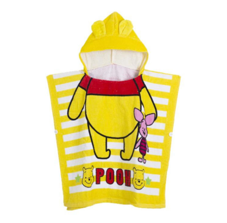 Organic cotton fiber hooded baby towel with animal