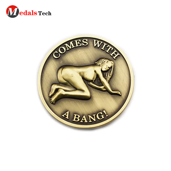 High quality custom 3d sexy girl logo metal challenge coins