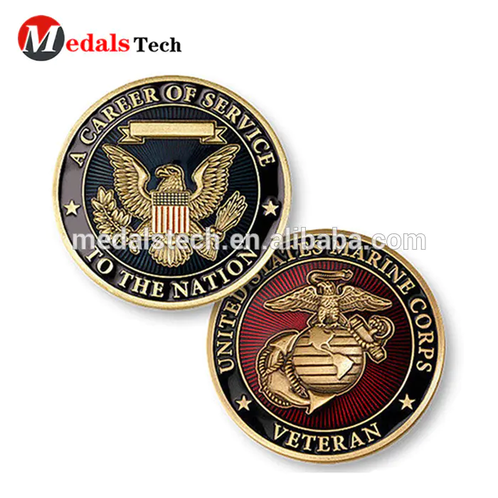 8 years manufacture experience customized single custom challenge coins