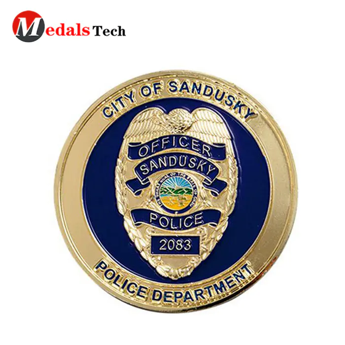 Top quality custom old gold engraved logo military challenge coins