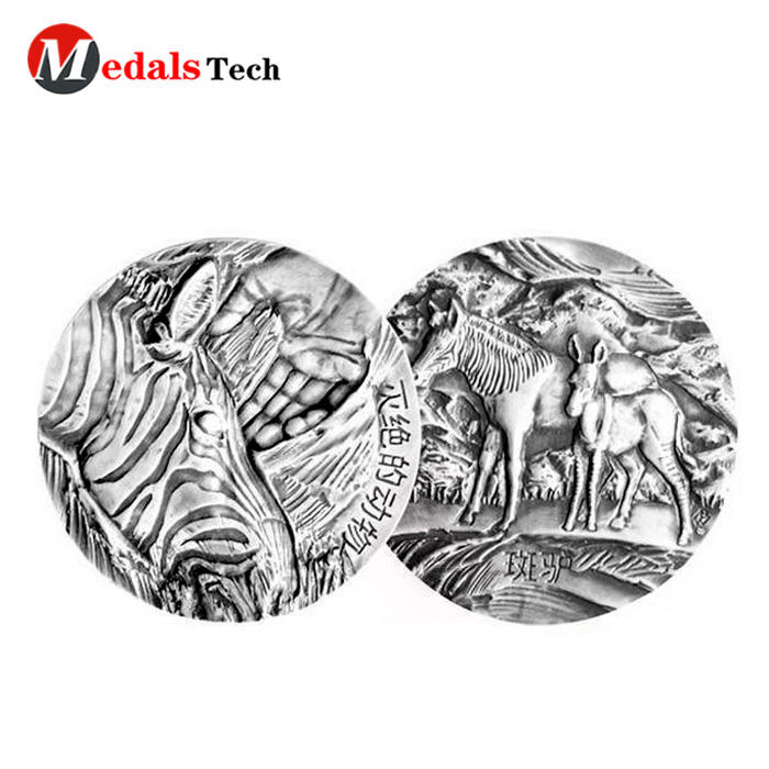 Custom silver 3d metal engraved singaporesouvenir coins