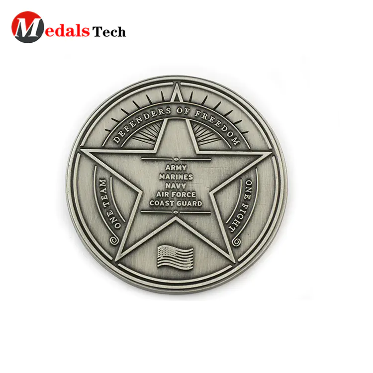Custom engraved logo double sides military challenge coins