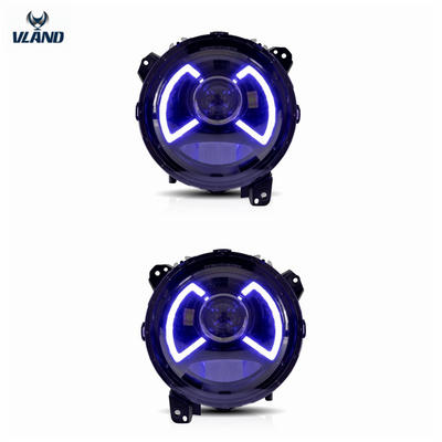 Vland factory accessories for car Wrangler full LED headlight 2018-UP head lamp with DRL+welcome light with blue+LED LENS