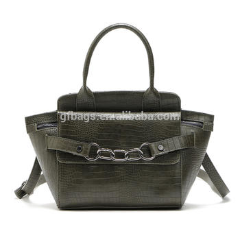 ks-032 Crocodile pattern Leather Women Top-handle Bags Female Purse Chain Wings Bat Trendy Handbag Shoulder Crossbody Bag
