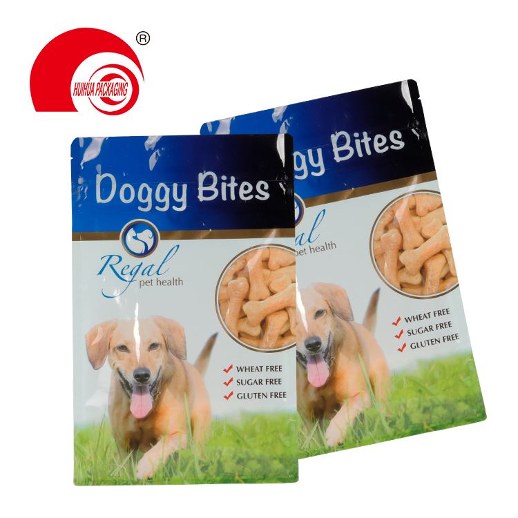 high quality custom resealable zip lock dog treats snack package with window plastic pet food packaging bags