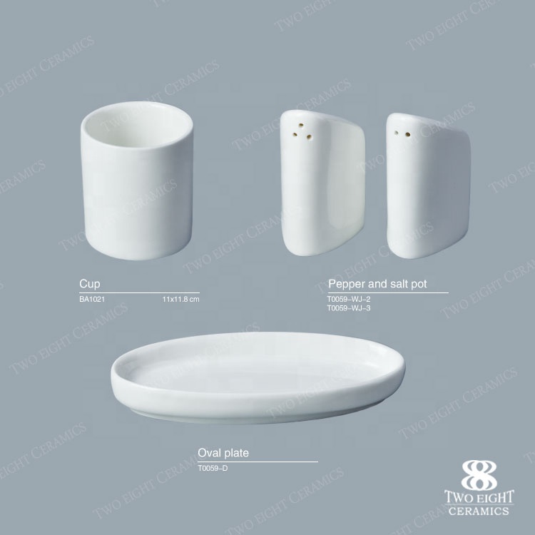 Reasonable Price Restaurant China Porcelain Salt And Pepper Shaker Set, Salt And Pepper Shaker With Toothpick Holder*