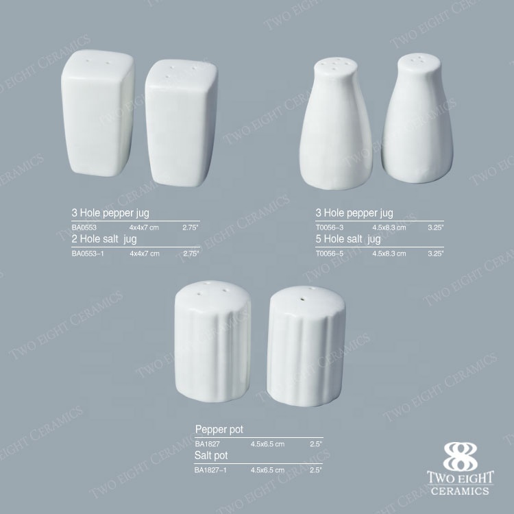 Unique Design White China Porcelain Salt And Pepper Shaker, Salt And Pepper Shakers For Banquet&