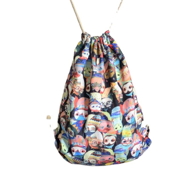 Backpack Bags Shopping Cotton Canvas Drawstring Bag
