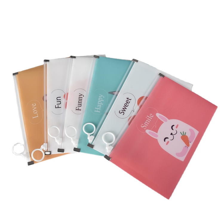 In Stock Portable Envelope Letter Size Zipper Face Cover Masked Storage Bag for School Office Supplies