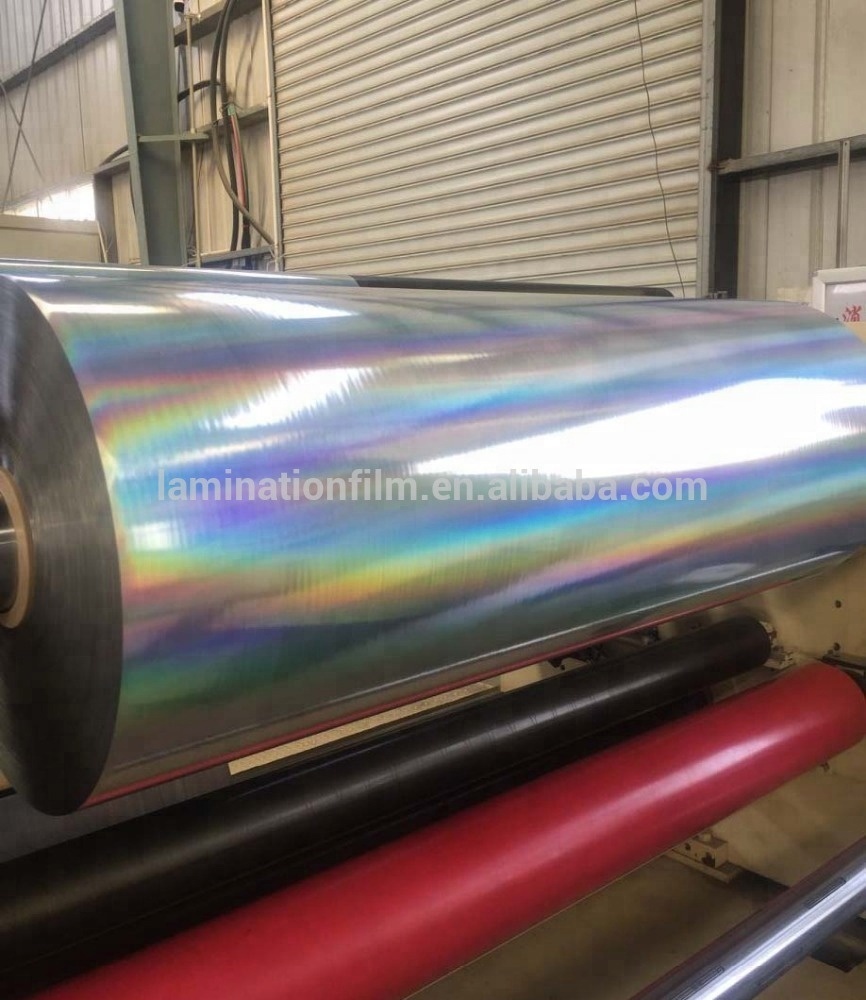 26 microns seamless rainbow lamination metalized PET holographic film