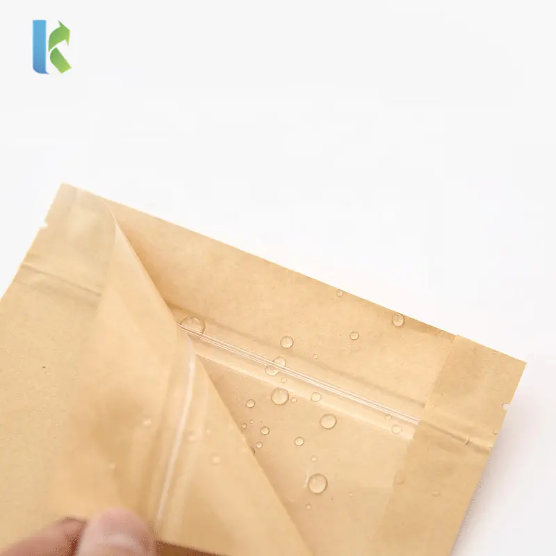 Wholesale Zip Lock Kraft Paper Stand Up Pouches With Oval Window Tea Coffee Packaging Bag