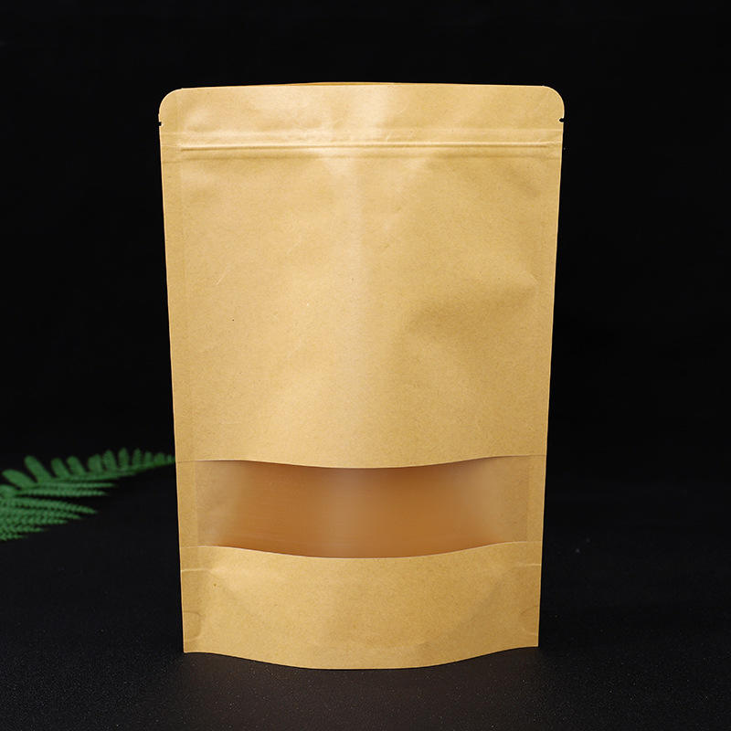 Wholesale Kraft Stand Up Pouch Food Packaging ZipLock Bag With Frosted