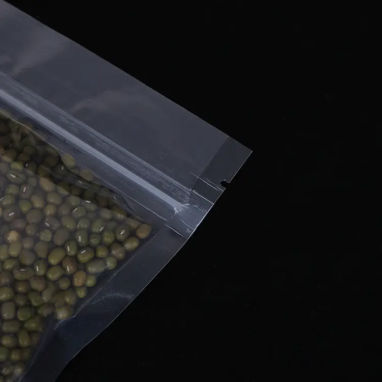 Wholesale Bean Food Storage Bag Heat Sealed Flat Transparent Plastic Packaging Bags