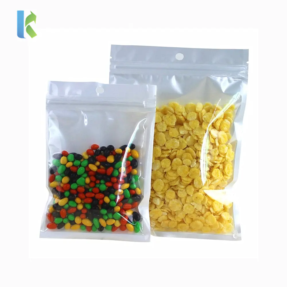 White Pearl Film Translucent Bone Bags Self-Sealing Food Storage Plastic Mylar Package Bag
