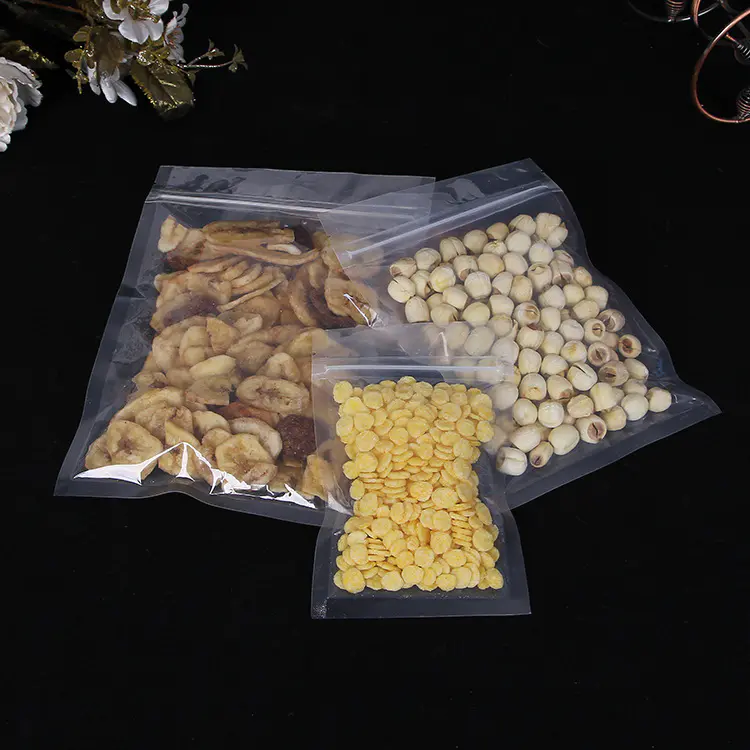 Wholesale Bean Food Storage Bag Heat Sealed Flat Transparent Plastic Packaging Bags