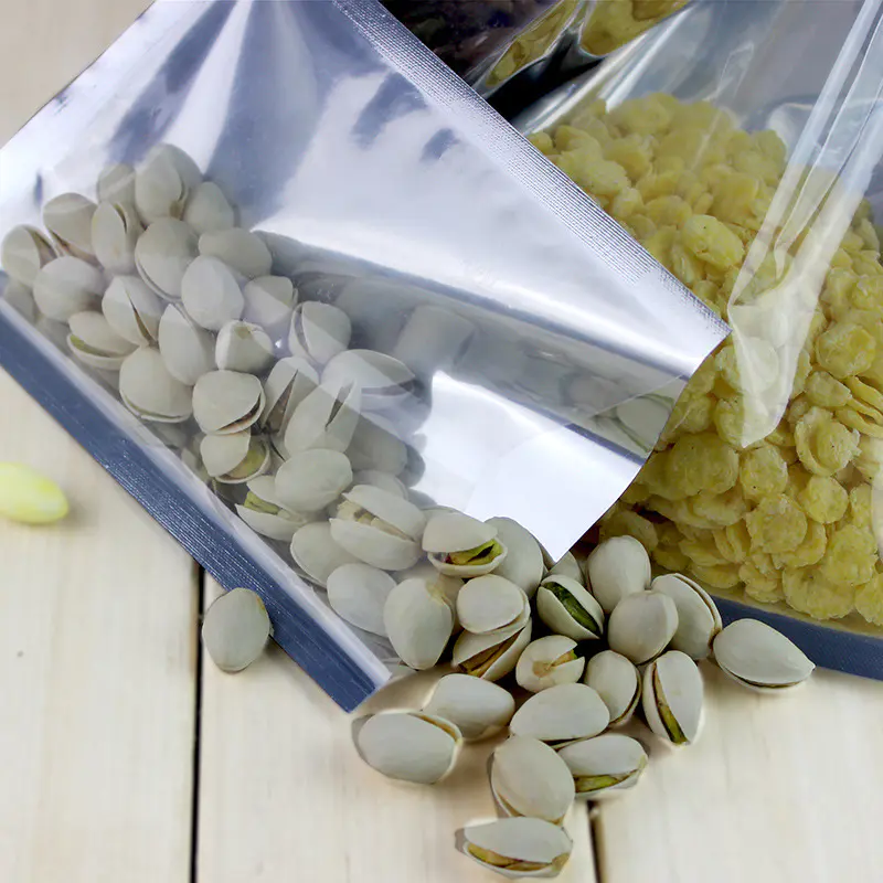 Three Side Sealed Heat Seal Aluminum Plated Plastic Food Mylar Vacuum Packaging Bag