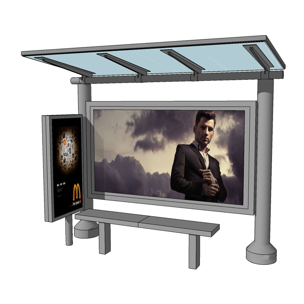 Stainless steel customized made bus stop shelter