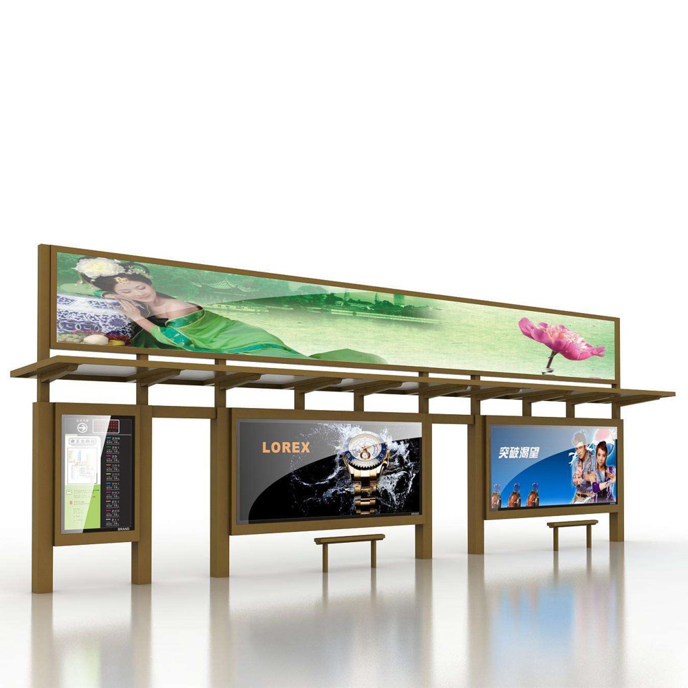 High quality outdoor bus shelters advertising bus station for sale